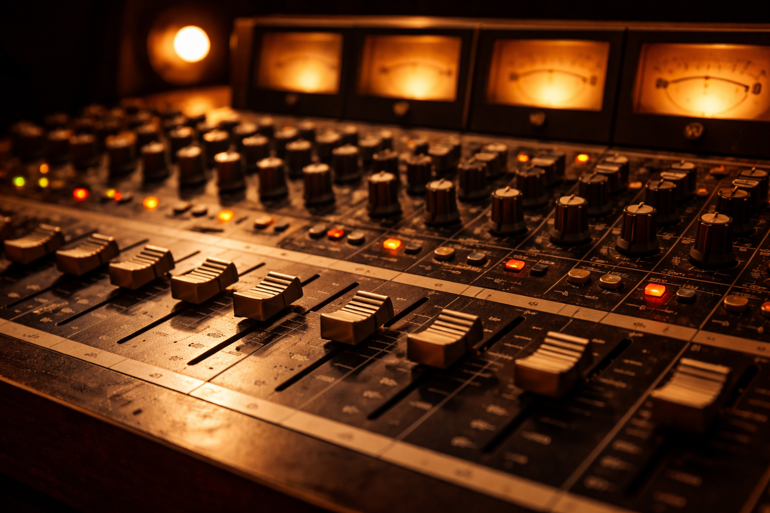 Consola de mezcla analógica vintage