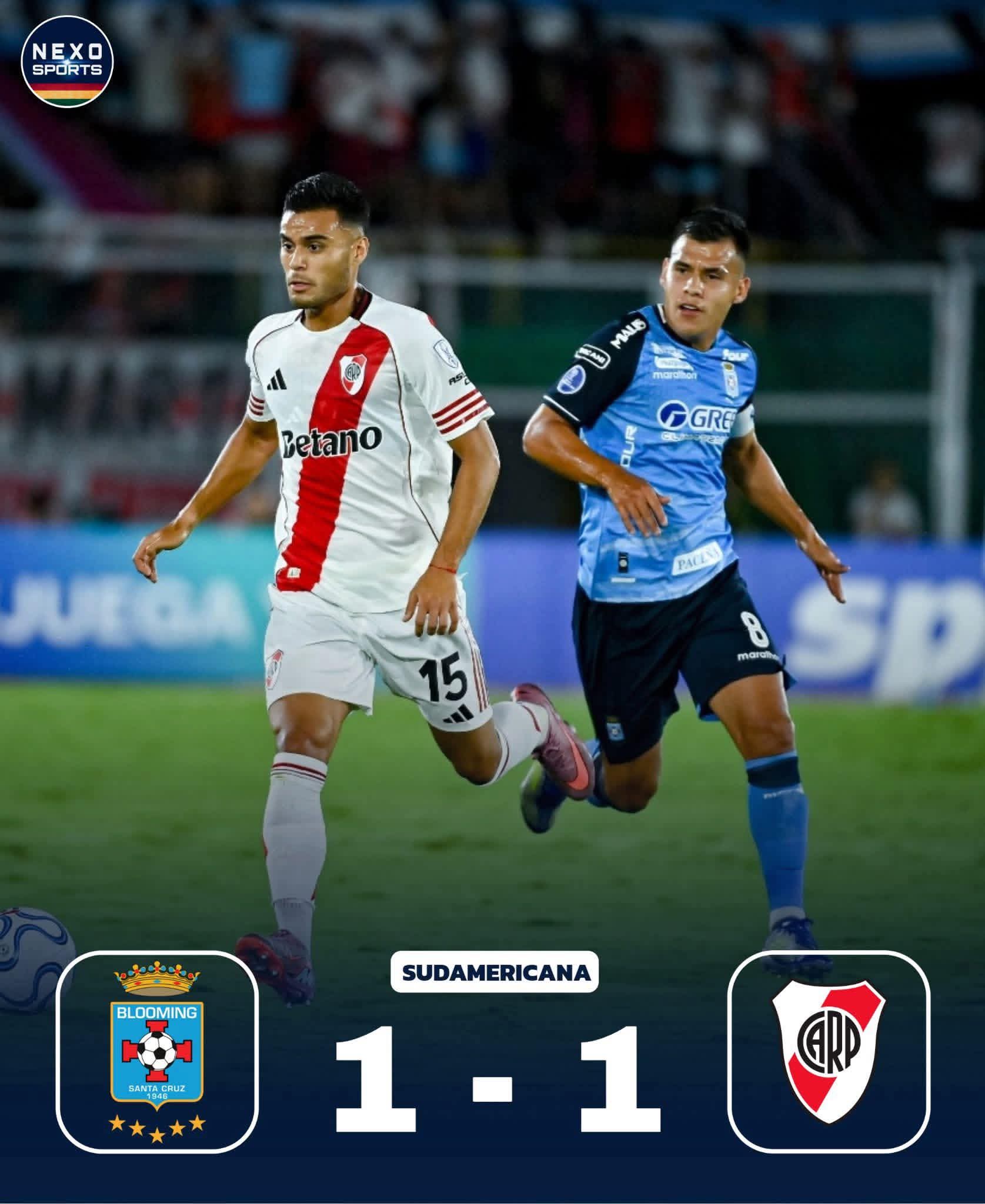 Empate entre River Plate y Blooming en el arranque de la Copa Sudamericana,