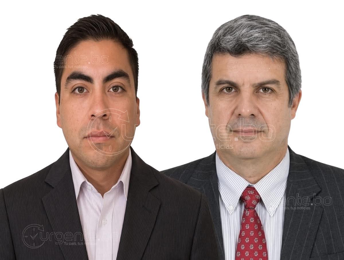 Cap. Julio Sardán - copiloto (izq.), Cap. Carlos Moyano - piloto (der.)